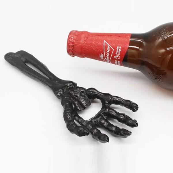 minakira Black Skeleton Hands Bottle Opener – Unique Gothic Bar Tool - Image 2