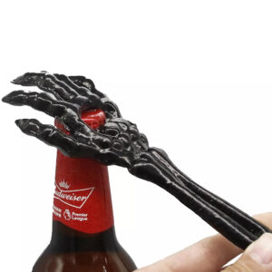 minakira Black Skeleton Hands Bottle Opener – Unique Gothic Bar Tool